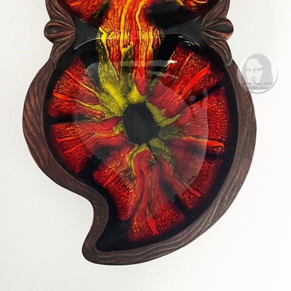 Mid Century Sequoia Ware 748 USA Pottery Divided Dish Serveware Lava Glaze 60s - Picture 4 of 10